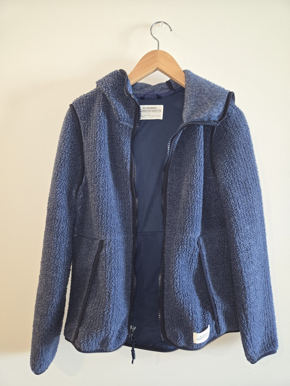 REI Coop Women's Blue Sherpa Zip Hoodie Jacket Size S